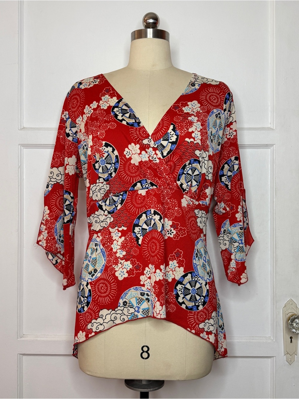 Red floral top